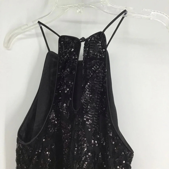 Everly Womens Sequined Party Holiday Halter Style Classic Dress Black Size Small - Picture 5 of 9